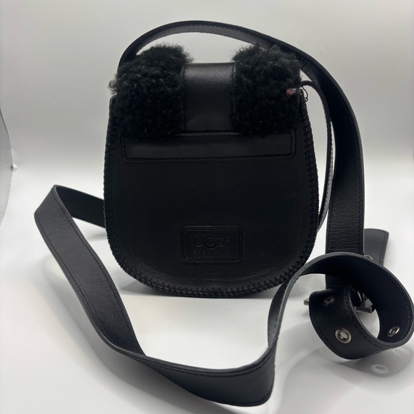 UGG Black Shearling Leather Crossbody Bag - Picture 3 of 11